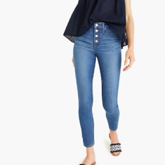 J. Crew 9" High Rise Toothpick Skinny Denim Jeans - Picture 8 of 8